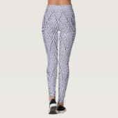 Silbergraues Kunst-Diamant-Strickmuster Leggings (Rückseite)