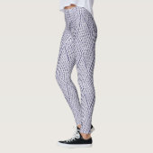 Silbergraues Kunst-Diamant-Strickmuster Leggings (Links)