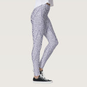Silbergraues Kunst-Diamant-Strickmuster Leggings (Rechts)