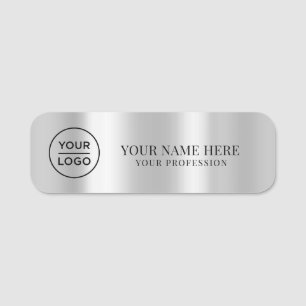 Silbergraues Logo Mitarbeiter magnetisch, Sicherhe Namensschild