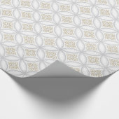 Silbergraues marokkanisches Rundmuster Geschenkpapier (Ecke)