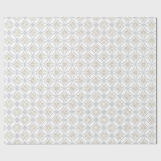 Silbergraues marokkanisches Rundmuster Geschenkpapier (Flach)