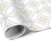 Silbergraues marokkanisches Rundmuster Geschenkpapier (Rolleneckpunkt)