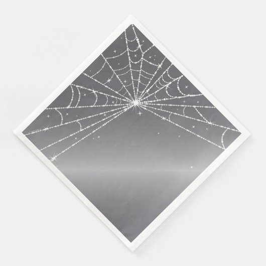 Silbergraues und weißes Sparkling Diamond Spider W Serviette (Ecke)