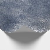 Silbergraugraue grungy Blue Wrap Geschenkpapier (Ecke)