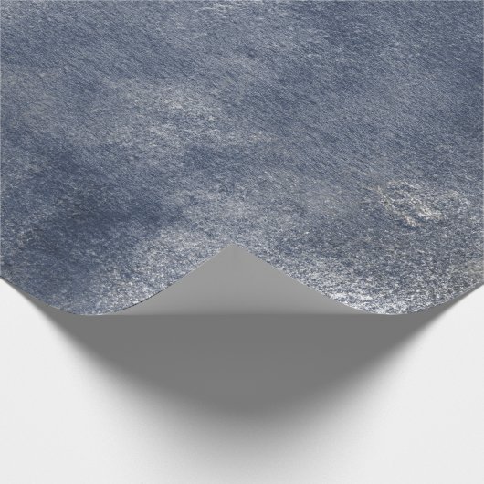 Silbergraugraue grungy Blue Wrap Geschenkpapier (Ecke)