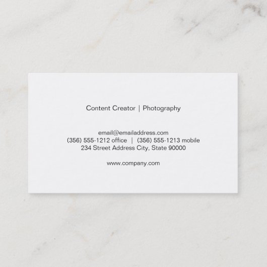 Silbergrenze | Bokeh | Content Creator Visitenkarte (Rückseite)