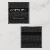 Silbergrenze für Metallmuster Quadratische Visitenkarte (Vorne/Hinten)