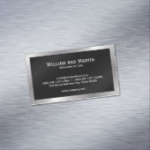 Silbergrenze | Schwarzes Muster Magnetische Visitenkarte (Beispiel)