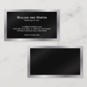 Silbergrenze | Schwarzes Muster Visitenkarte (Vorne/Hinten)