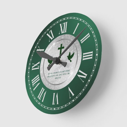 Silbergrüne Kirchenschatzung Jubiläumsgeschenk Runde Wanduhr (Winkel)