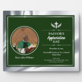 Silbergrüne Pastor Ehrerbietung Kirchenveranstaltu Fotoplatte (Vorderseite)