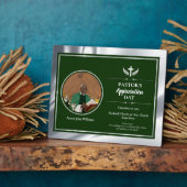 Silbergrüne Pastor Ehrerbietung Kirchenveranstaltu Fotoplatte (Seite)