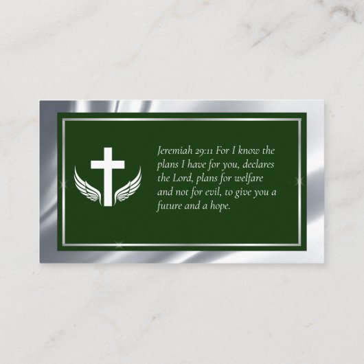 Silbergrüner Pfarrer Visitenkarte (Rückseite)