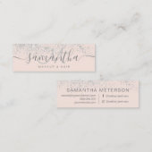 Silberhaar Glitzer Pastellrosa Mini Visitenkarte (Vorne/Hinten)