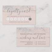 Silberhaar Glitzer Pastellrosa Treuekarte (Vorne/Hinten)