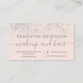 Silberhaar Glitzer Pastellrosa Visitenkarte (Rückseite)