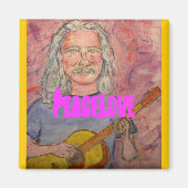 Silberhaarrocker PeaceLove Magnet (Vorne)