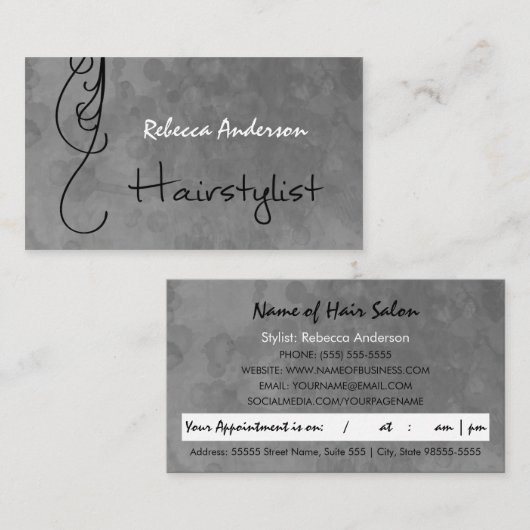 Silberhaarstylische Erinnerung zur Ernennung Terminkarte (Vorne/Hinten)