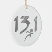 SilberHalbmarathon 13,1 Keramik Ornament (Rechts)