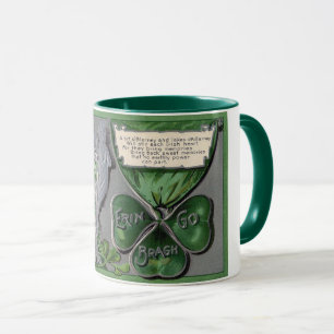 Silberharfe, Kleeblatt, St. Patrick's Day, Vintage Tasse