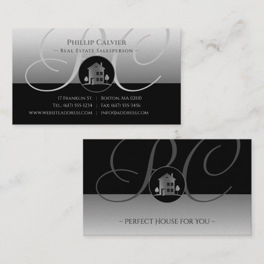 Silberhaus | Grundlegende Immobilien für Real Anwe Visitenkarte (Vorne/Hinten)