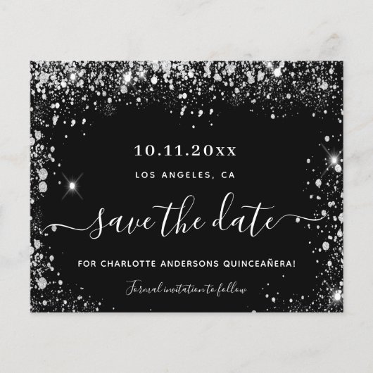 Silberhaushalt auf der Halbinsel Quinceanera Save Flyer (Vorne)