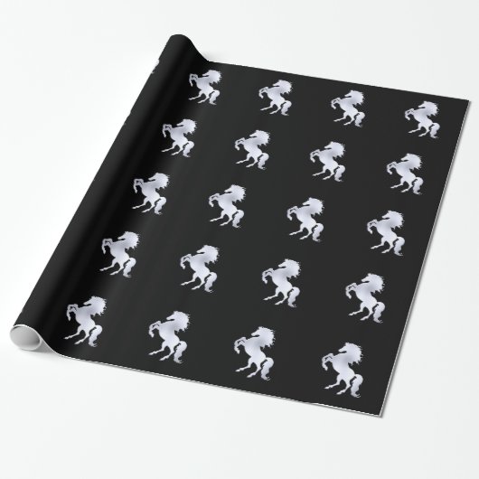 Silberhengst Schwarz Geschenkpapier (Ungerollt)