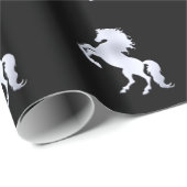Silberhengst Schwarz Geschenkpapier (Rolleneckpunkt)