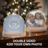 Silberherz 25. Hochzeitstag individuelle Name Schneekugeln