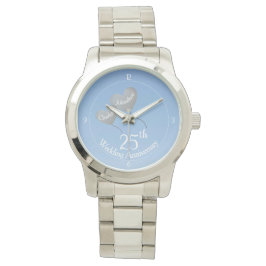 Silberherz-Ballon zum 25. Hochzeitstag Armbanduhr