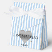 Silberherz Blau und Weiß Duschkabine Party Geschenkschachtel (Vorderseite)