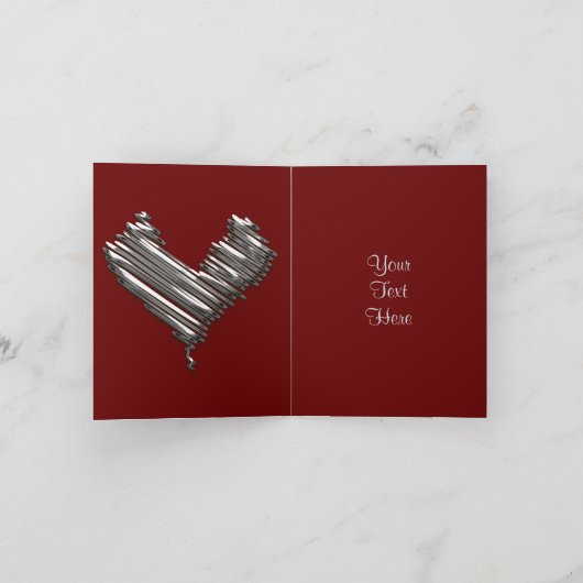 Silberherz Feiertagskarte (Innenseite)