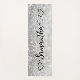 Silberherz-Glitzer Yogamatte