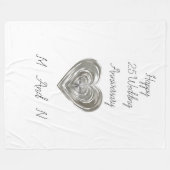 Silberherz Hochzeitstag Fleecedecke (Vorderseite (Horizontal))
