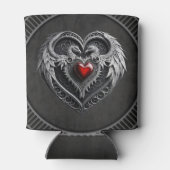 Silberherz mit Flügeln Dosenkühler (Rückseite)