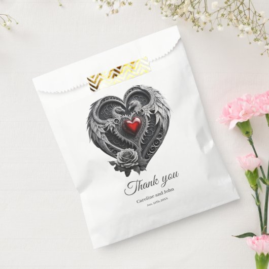 Silberherz mit Flügeln Geschenktütchen (Versiegelt)
