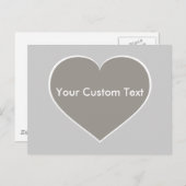 Silberherz mit weißer Kontur Postkarte (Vorne/Hinten)