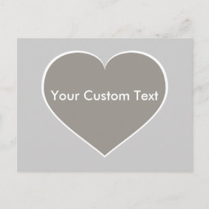 Silberherz mit weißer Kontur Postkarte