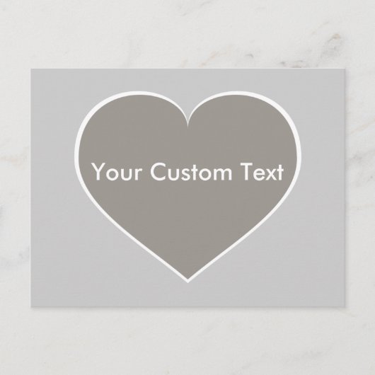 Silberherz mit weißer Kontur Postkarte (Vorderseite)