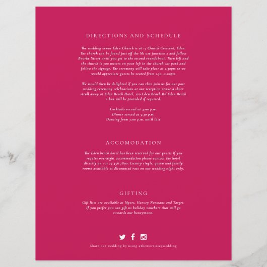 Silberherz-Monogramm-Hochzeitsgast-Informationen (Rückseite)