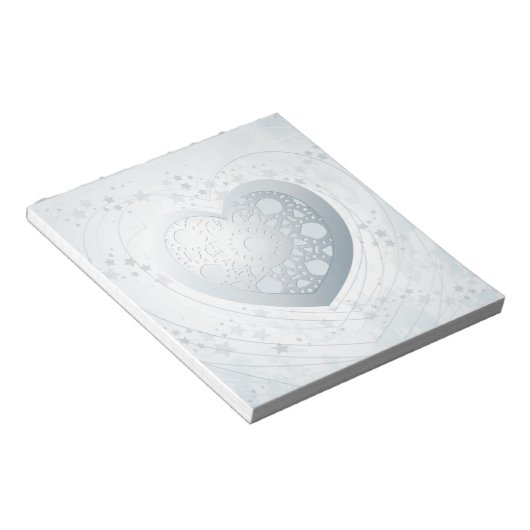 Silberherz, Notizblock (angewinkelt)