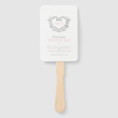 Silberherz-Rosa-Weiß-Hochzeitsprogramm Fächer (Vorderseite)