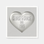 Silberherz Serviette (Vorderseite)