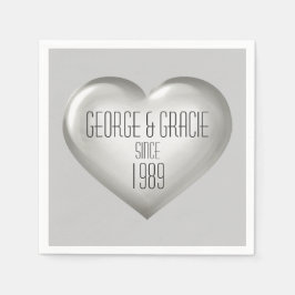 Silberherz Serviette