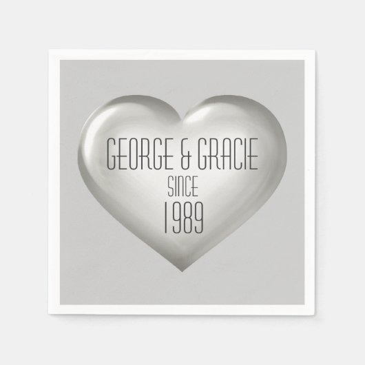 Silberherz Serviette (Vorderseite)