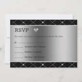 Silberherz und Hintergrund Einladung (Vorderseite)