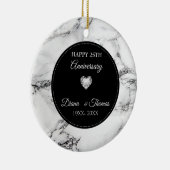 Silberherz und marmoriert keramik ornament (Rechts)