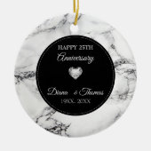 Silberherz und marmoriert keramik ornament (Vorne)