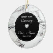 Silberherz und marmoriert keramik ornament (Links)